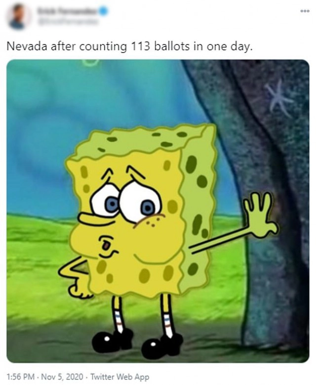 โซเชียลทำมีมล้อเลียน นับคะแนนเลือกตั้งสหรัฐช้า