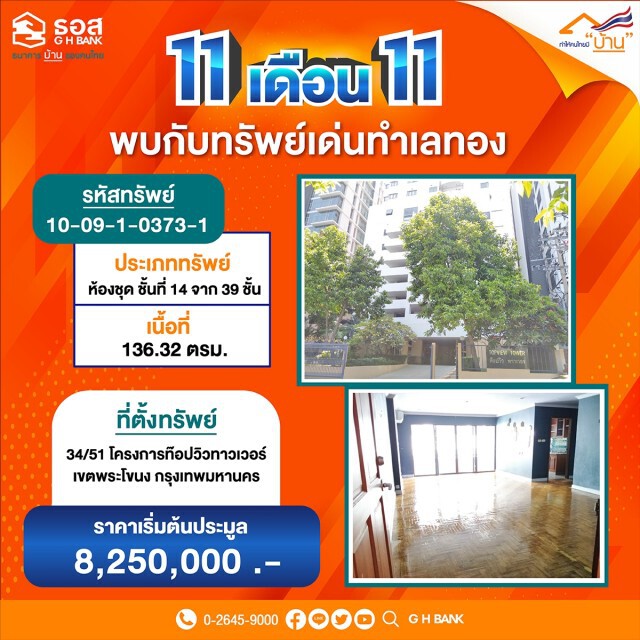 ธอส.จัดมหกรรม 11.11 ประมูลบ้านออนไลน์ลดสูงสุด 40%