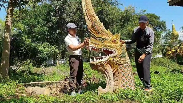 แห่กราบไหว้"หัวพญานาค"วัดม่อนป่าสัก