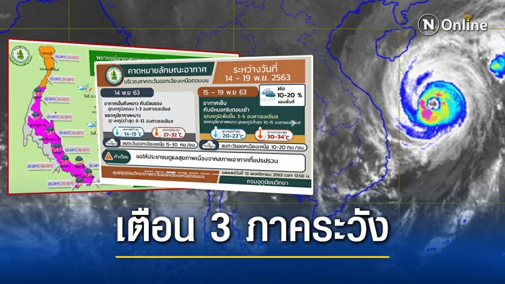 อุตุฯ เตือน ‘เหนือ-อีสาน-ใต้’ ดูแลสุขภาพ อุตุฯ เตือน ‘เหนือ-อีสาน-ใต้’ ดูแลสุขภาพ