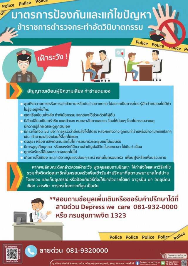 ตร.สั่งทีมจิตเวชฯ ลด'สถิติฆ่าตัวตาย' 3 ปีเฉียดร้อยราย