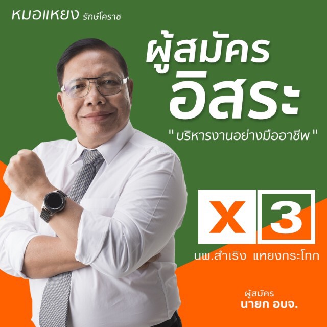 "หมอแหยง"ยืนยันไม่มีพรรคการเมืองหนุนหลัง