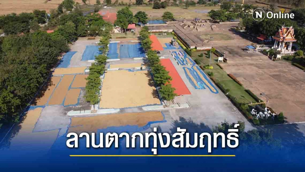 อบต.สัมฤทธิ์เปิดลานทุ่งสัมฤทธิ์ให้ชาวนาตากข้าว