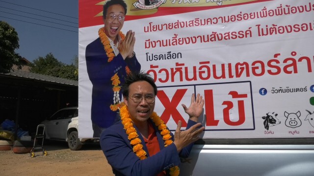 นึกว่าหาเสียง! -ที่แท้โฆษณา"วัวหันอินเตอร์ลำพูน"
