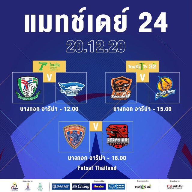 "ฟุตซอลไทยลีก" ประกาศแข่งแบบปิด ห้ามแฟนเข้าสนามตั้งแต่วันนี้เป็นต้นไป