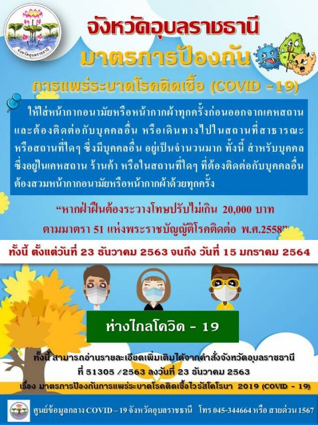 อุบลฯเลื่อนจัดงานกาชาดออกมาตรการเข้มจับปรับจริงไม่สวมแมส