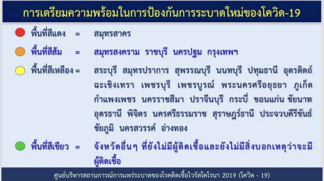 'ศบค.' แบ่ง 4 โซนล็อกโควิด สมุทรสาครแดงจังหวัดเดียว 'กทม.'พื้นที่ส้ม