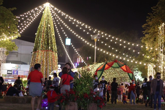 เปิดไฟต้นคริสต์มาสสูง 15ม.-อลังการสวยงาม