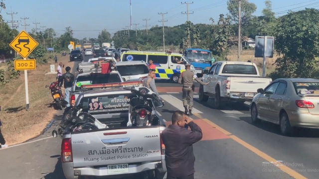 อุบัติเหตุซ้ำซ้อนบนถนนศรีสะเกษ-กันทรลักษ์