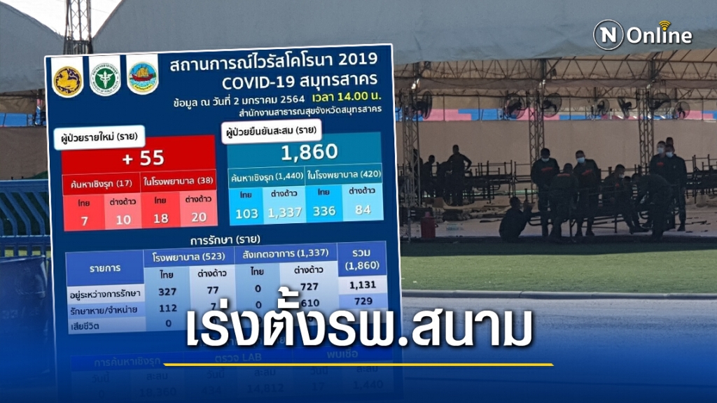 สมุทรสาครติดโควิดเพิ่มอีก 55 ราย เร่งตั้ง"ศูนย์ห่วงใยคนสาคร"รองรับผู้ติดเชื้อเพิ่ม