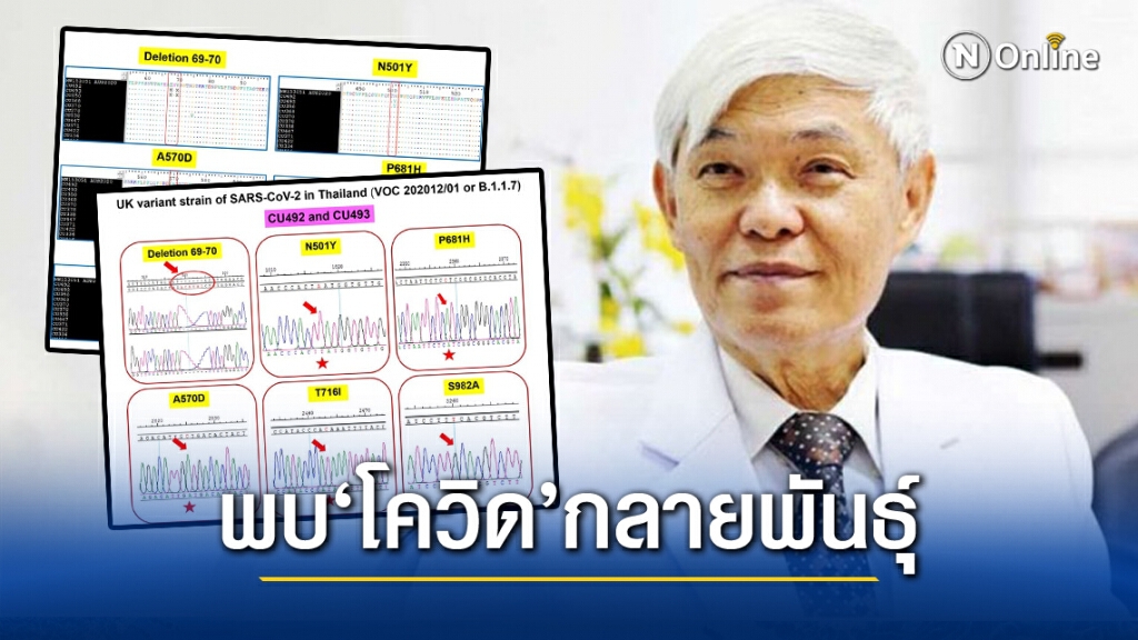 "หมอยง" เผยพบ'โควิด-19'สายพันธุ์อังกฤษกลายพันธุ์ ในประเทศไทย
