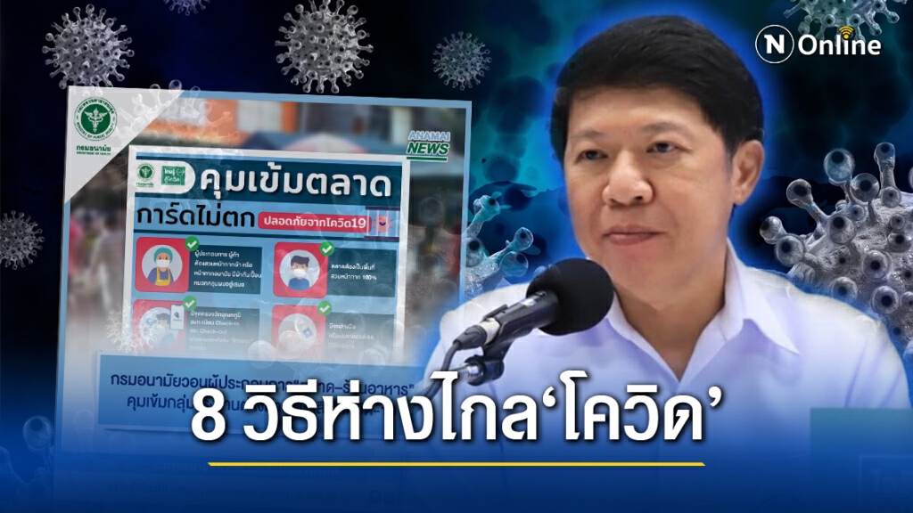 กรมอนามัย ย้ำ'ตลาด-ร้านอาหาร'ต้องคุมเข้ม แนะ 8 ขั้นตอนลดเสี่ยง'โควิด-19'