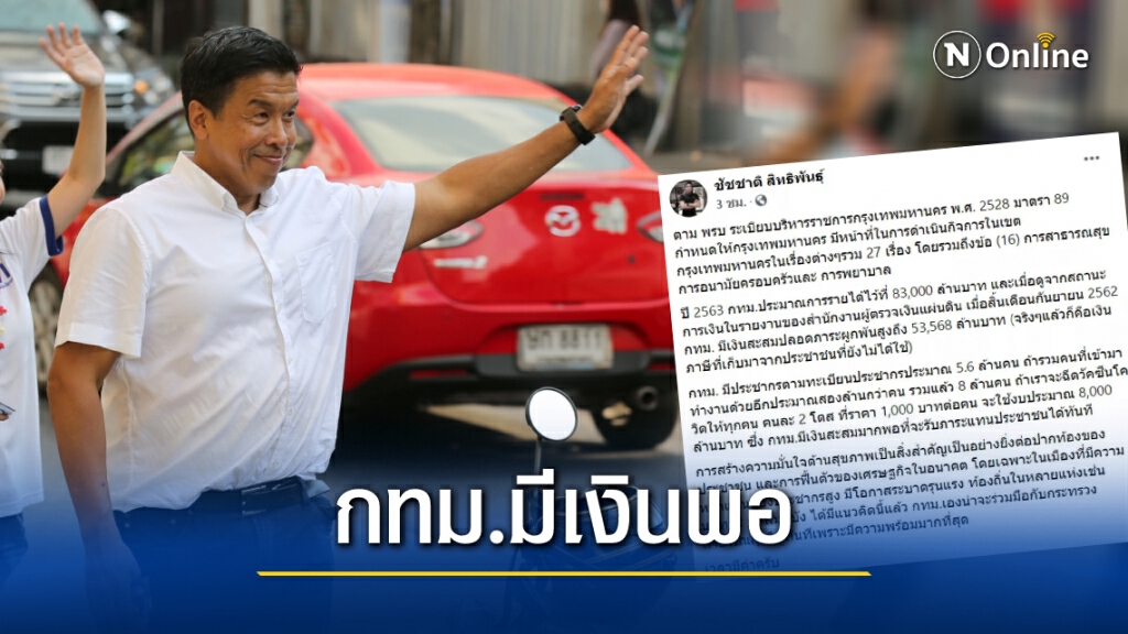 "ชัชชาติ" แนะ กทม.ใช้งบ 8 พันล้าน มาใช้ฉีดวัคซีนโควิดให้ชาวกรุงทุกคน