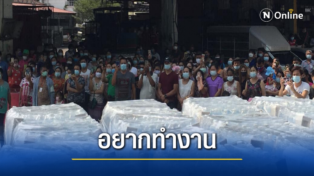 แรงงานเมียนมาตลาดกลางกุ้งร้องทูตขอกลับทำงาน