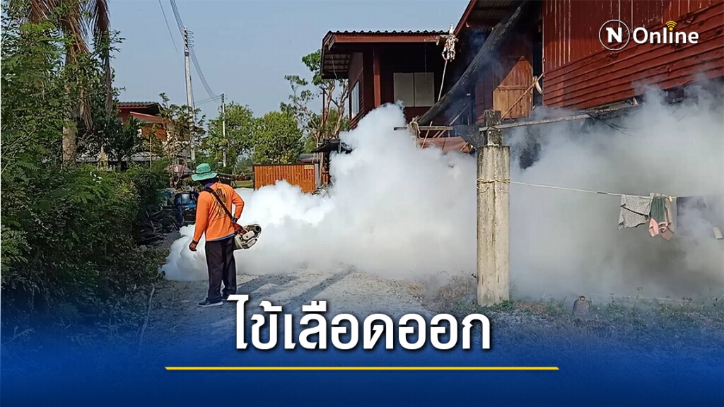 อบต.บางเลน ระดมฉีดพ่นหมอกควันป้องกันการระบาดของไข้เลือดออก