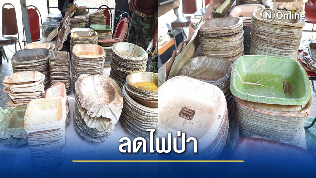 "ชาวบ้านต๋อม"ผลิตภาชนะจากใบไม้-ลดปัญหาไฟป่า