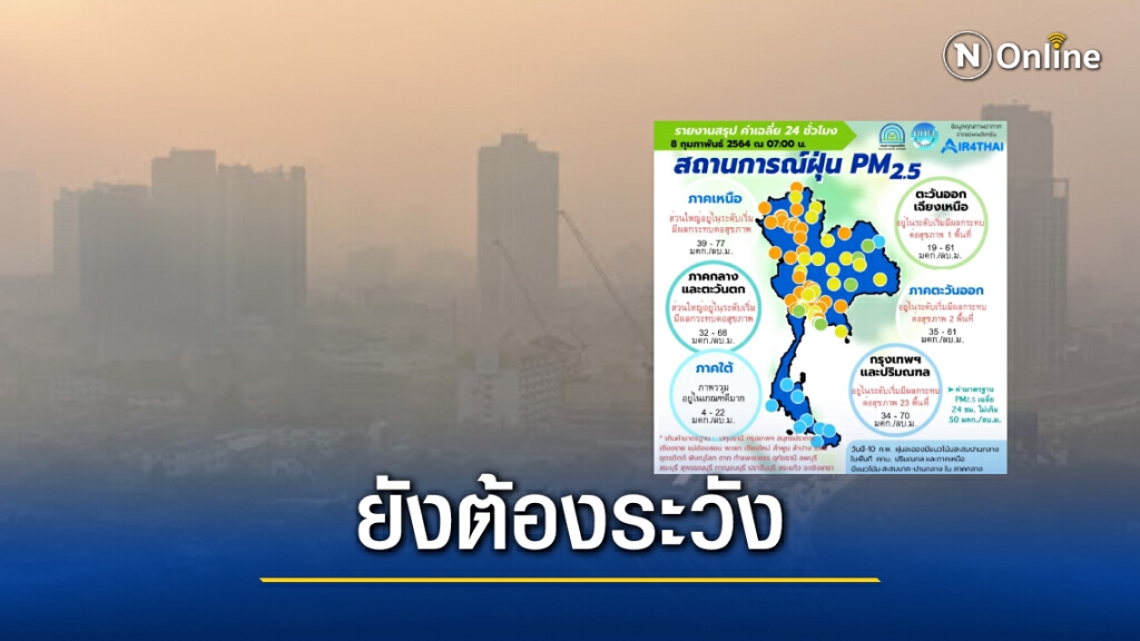 "PM2.5" เกินค่ามาตรฐาน 25 จังหวัด "กทม." เกิน 17 พื้นที่ "PM2.5" เกินค่ามาตรฐาน 25 จังหวัด "กทม." เกิน 17 พื้นที่
