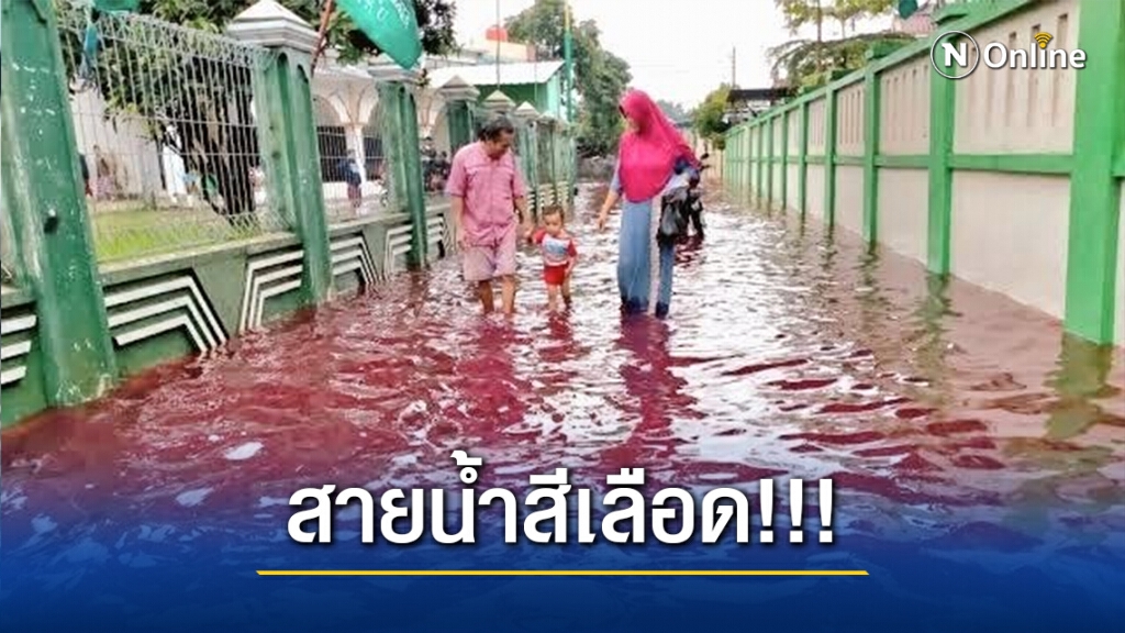 ชาวเน็ตอินโดตื่นตระหนก หลังเห็นภาพ 'สายน้ำสีเลือด' หวั่นอาจเป็นลางร้าย!!