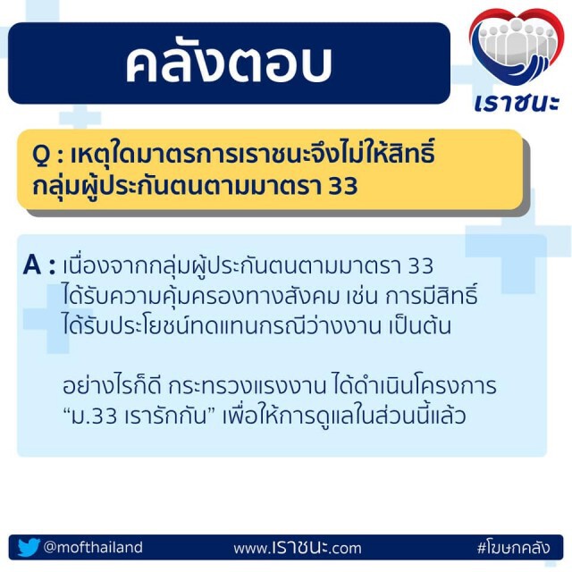 "คลัง"เคลียร์ชัด 4 ข้อสงสัย!! ทำไม"เราชนะ" จึงได้จำกัดสิทธิ์ข้าราชการและไม่ให้เงินสด