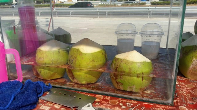 ยืนราคาเดียว!แม่ค้ามะพร้าวโคราช ขายมะพร้าวราคาถูก ทุกลูก 20 บาท