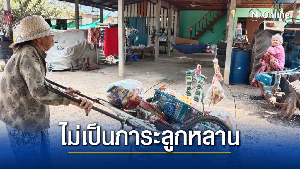 ยายสู้ชีวิตวัย 82 ปีเข็นรถขายของยังชีพ ยายสู้ชีวิตวัย 82 ปีเข็นรถขายของยังชีพ