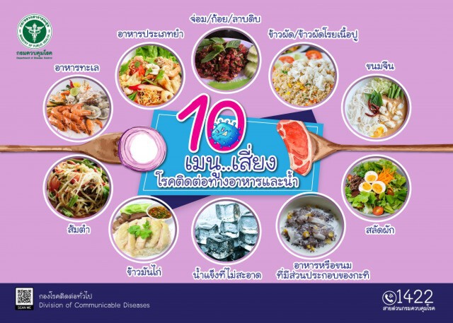 กรมควบคุมโรค เตือน 10 เมนูอาหารที่ต้องระวังช่วงหน้าร้อน เสี่ยงอาหารเป็นพิษ-อุจจาระร่วง