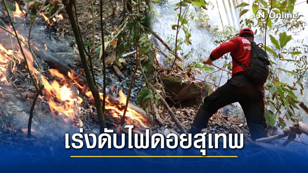 ส่งทีมดับไฟ 6 ชุด เร่งดับไฟป่าดอยสุเทพ ส่งทีมดับไฟ 6 ชุด เร่งดับไฟป่าดอยสุเทพ