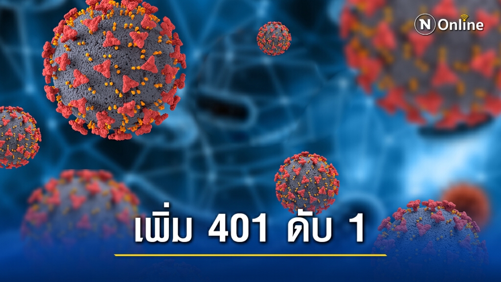 ศบค. เผยพบผู้ติดเชื้อรายใหม่ 401 ราย เสียชีวิตเพิ่ม 1 ราย ศบค. เผยพบผู้ติดเชื้อรายใหม่ 401 ราย เสียชีวิตเพิ่ม 1 ราย