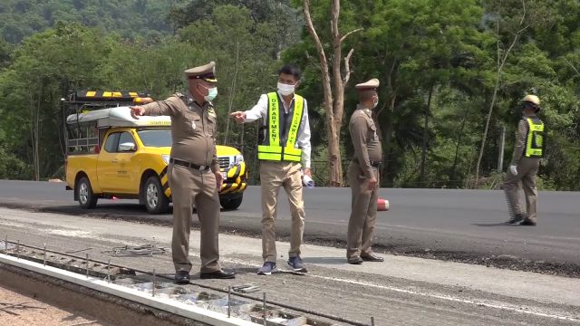 ตำรวจวังน้ำเขียวและแขวงการทางสำรวจเส้นทางรับมือจราจรสงกรานต์
