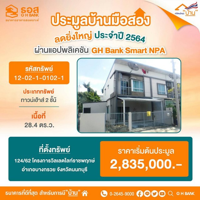ธอส.เปิดประมูลทรัพย์ออนไลน์ผ่านแอปฯ ลดสูงสุด 60%