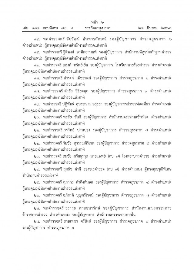 โปรดเกล้า ฯ"บิ๊กโจ๊ก "ดำรงตำแหน่ง ที่ปรึกษา (สบ.9)ตร.