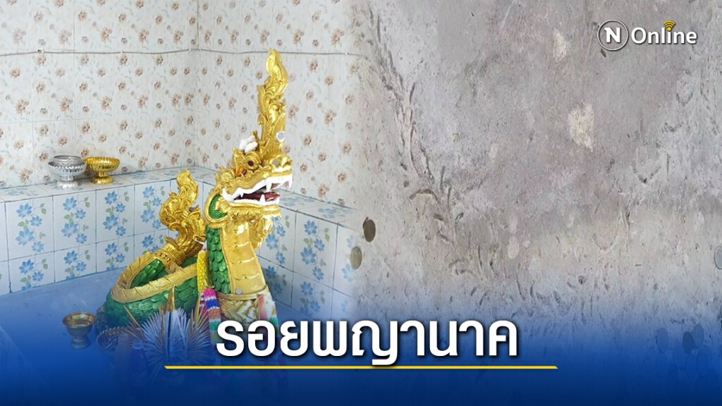 แห่ชมรอยพญานาคโผล่ใต้พระธาตุศรีมหาโพธิ์