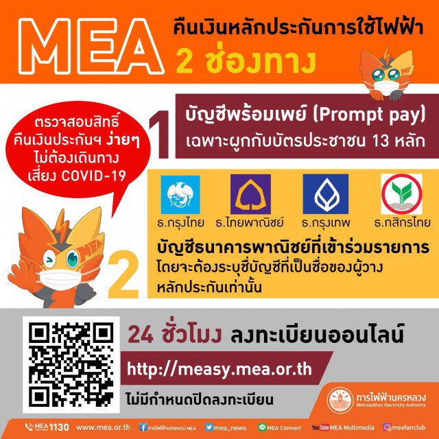 อย่าลืม!! ทำเรื่อง "คืนเงินหลักประกันการใช้ไฟฟ้ากับ MEA"