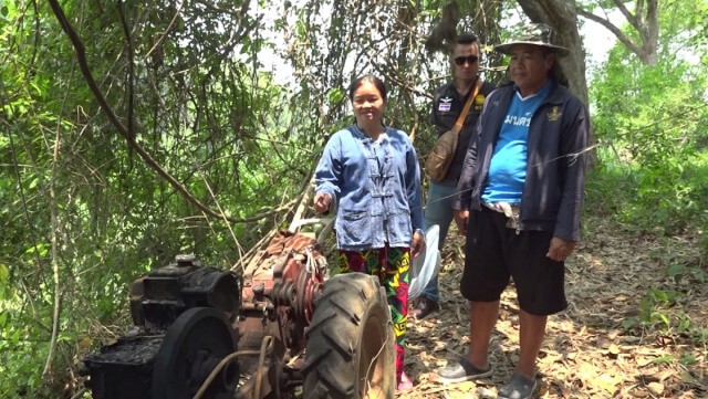 จุดธูปไหว้เจ้าที่! วอนจับคนร้ายลอบเผาเครื่องสูบน้ำโดยเร็ว