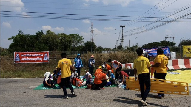 ซ้อมแผนอุบัติเหตุสงกรานต์ นักแสดงจำเป็นสุดอึดไม่หวั่นแดด40องศา