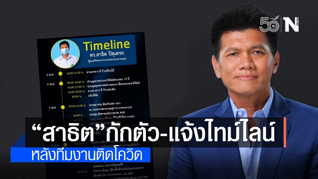 "สาธิต" ขอกักตัวพร้อมแจ้งไทม์ไลน์ หลังทีมงานติดโควิด "สาธิต" ขอกักตัวพร้อมแจ้งไทม์ไลน์ หลังทีมงานติดโควิด
