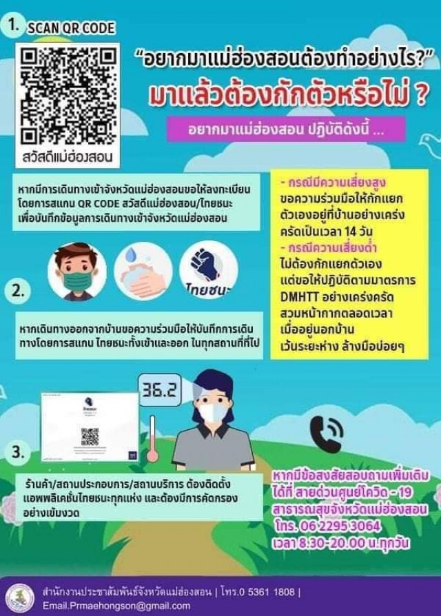 "แม่ฮ่องสอน"ติดโควิดเพิ่ม6