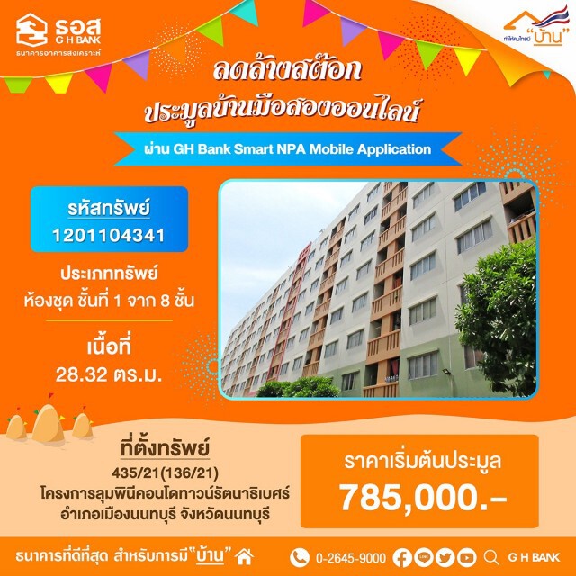 ธอส.เปิดประมูลบ้านมือสองออนไลน์ ลดสูงสุด 40% 16 เม.ย.นี้