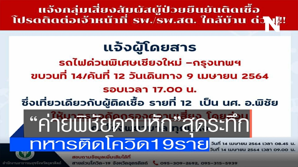 "ค่ายพิชัยดาบหัก"สุดระทึก-ทหารติดโควิด19ราย