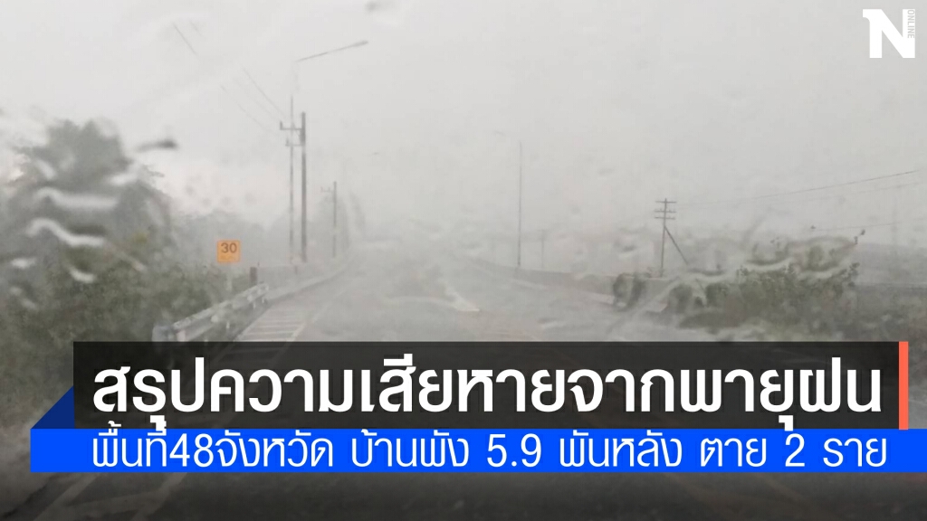 กรมป้องกันและบรรเทาสาธารณภัย สรุปความเสียหายจากพายุฝนในพื้นที่ 48 จังหวัด