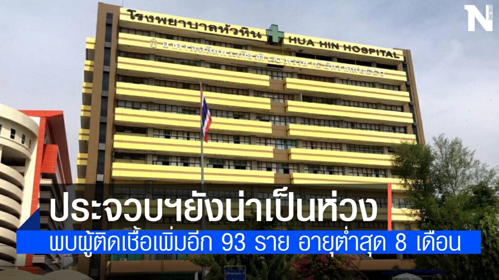 ประจวบฯ ยังน่าห่วงติดเชื้อรายใหม่ 93 ราย สะสม 427 ราย สลด พบทารก 8 เดือนติดเชื้อกลุ่มเที่ยวผับ