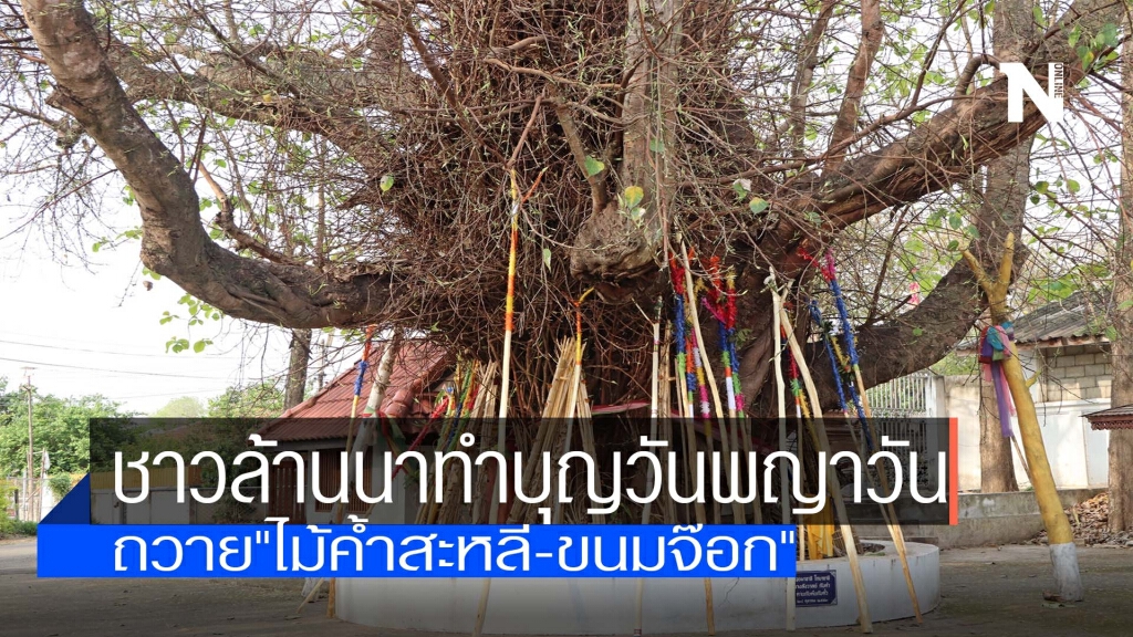 ถวาย"ไม้ค้ำสะหลี-ขนมจ๊อก"เชื่อชีวิตรุ่งเรือง