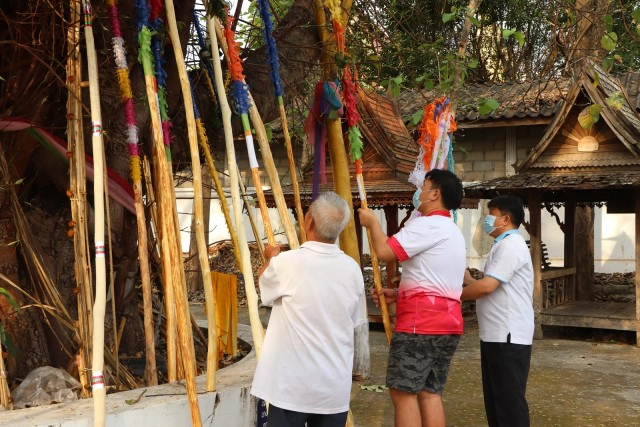 ถวาย"ไม้ค้ำสะหลี-ขนมจ๊อก"เชื่อชีวิตรุ่งเรือง