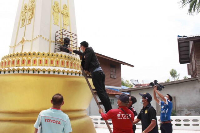 จัดเวรยามเข้มป้องกันรูปปั้นหลวงพ่อถาวรหวั่นถูกขโมยซ้ำ