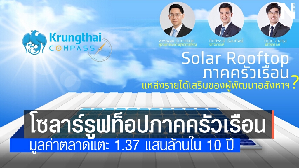 'โซลาร์รูฟท็อป' โอกาสของผู้พัฒนาอสังหาฯ 'โซลาร์รูฟท็อป' โอกาสของผู้พัฒนาอสังหาฯ