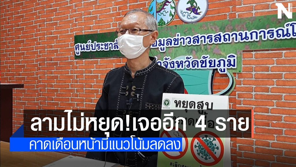 ชัยภูมิติดเชื้ออีก4ราย คาดเดือนหน้ามีแนวโน้มลดลง ชัยภูมิติดเชื้ออีก4ราย คาดเดือนหน้ามีแนวโน้มลดลง