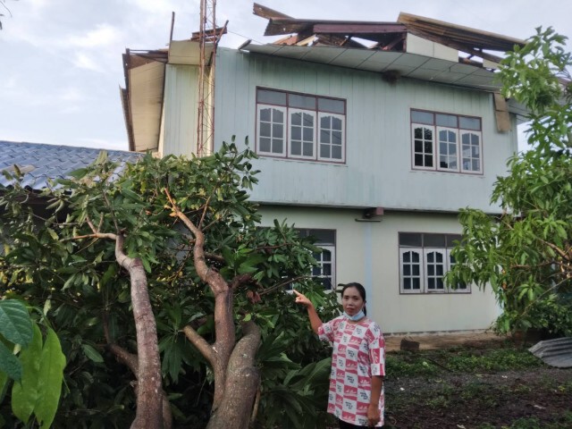 พายุฤดูร้อนถล่ม 4 หมู่บ้าน ในอำเภอเสิงสาง บ้านเรือนเสียหายกว่า 30 หลังคาเรือน