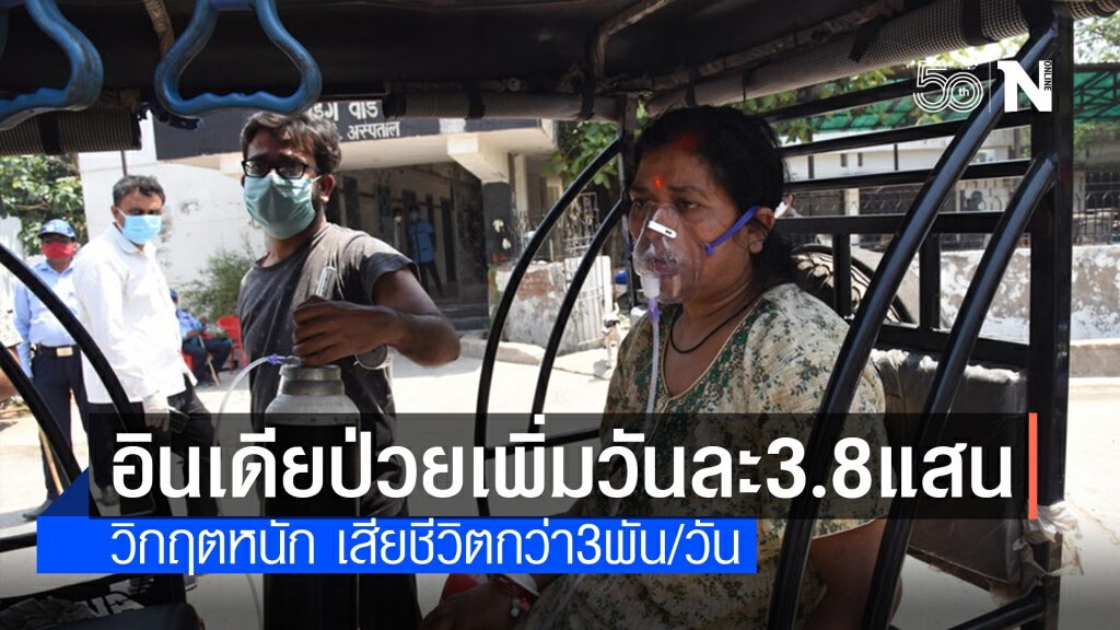 อินเดียป่วยโควิด-19 เพิ่มกว่า 3.8 แสน ยอดรวมทะลุ 18.7 ล้าน