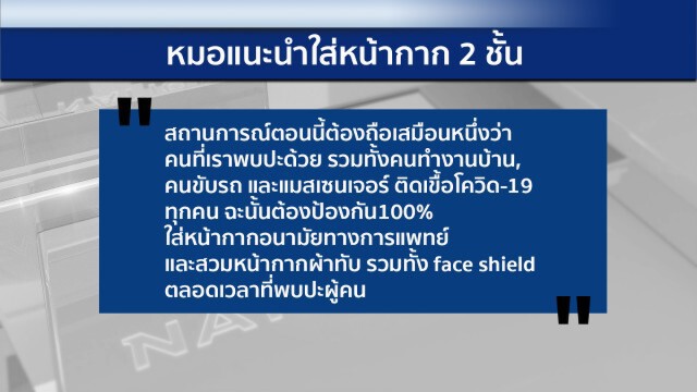 โควิดติดสะบัด แนะจัด "หน้ากาก 2 ชั้น" ป้องกันตัวเอง