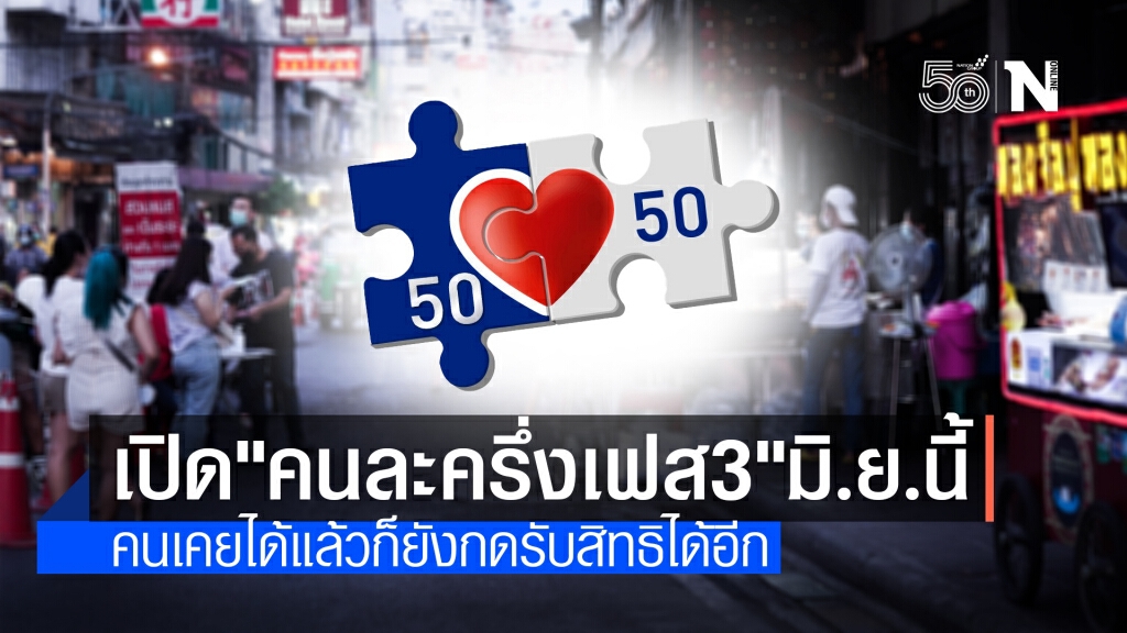คลังเตรียมเปิดลงทะเบียน "คนละครึ่ง เฟส 3" มิ.ย.นี้ ผู้ได้สิทธิ์เดิมยังรับสิทธิได้อีก